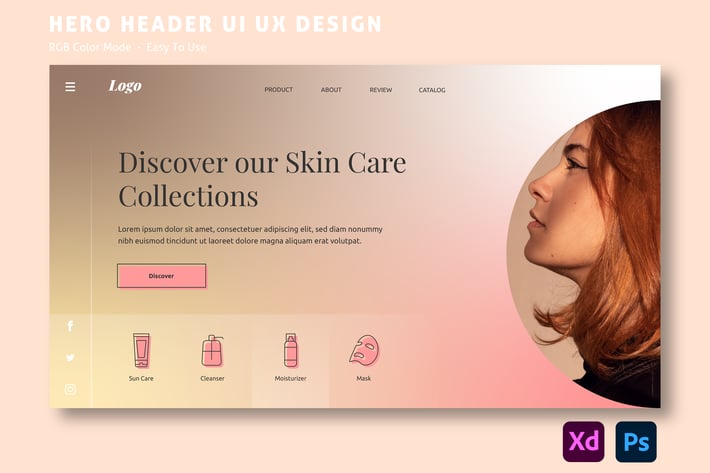 Skin Care – Hero Header Website Template