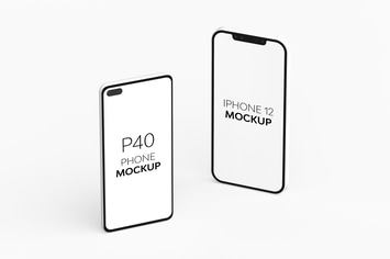 P40 Phone & iPhone 12 Mockup