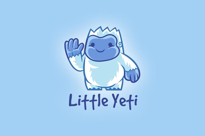 Cartoon Little Yeti Mascot Logo