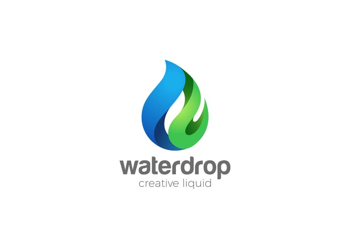 Logo Water Drop Clear Natural Mineral Aqua Droplet