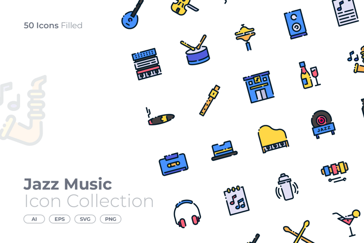 Jazz Music Filled Icon