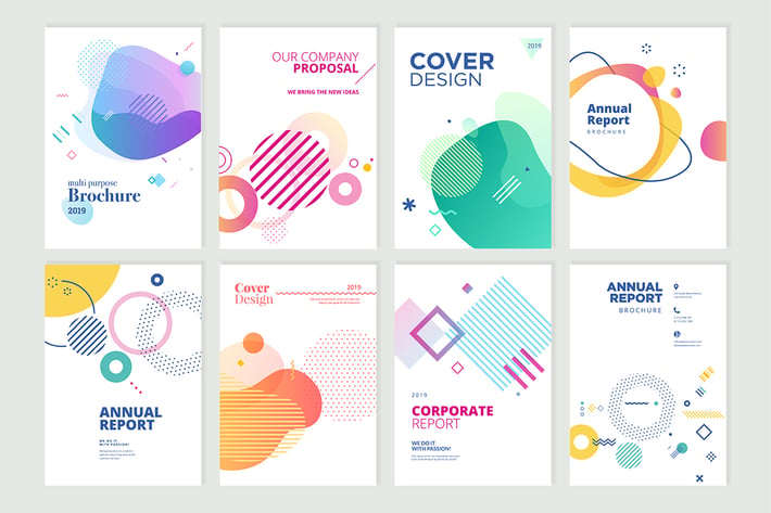 Set of brochure, annual report design templates