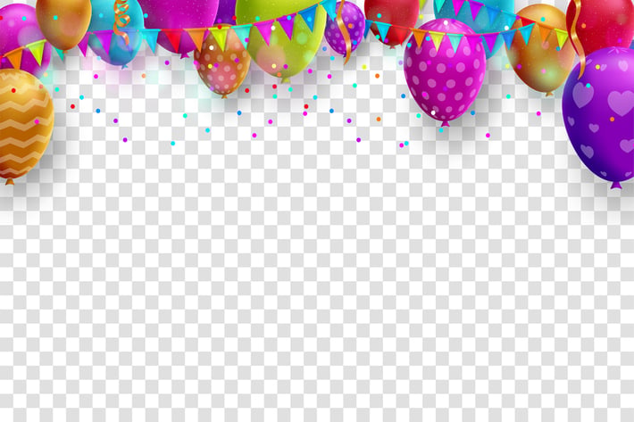 Birthday template with colorful balloons 