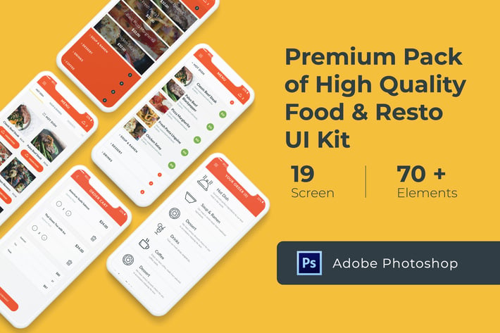 Food and Resto UI KIT for Photoshop