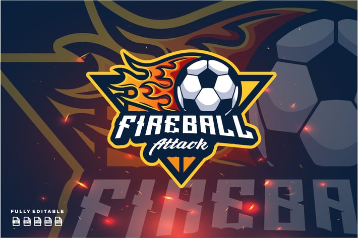 Fireball Attack Team Logo Template