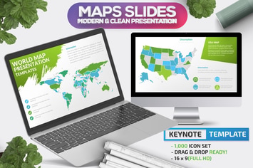 Maps Keynote Slides Template