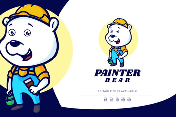 Bear Cartoon Character Logo
