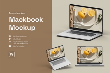 3D macbook mockup
