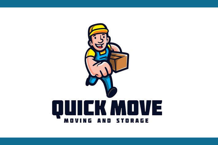 Vintage Retro Running Mover - Moving Service Logo