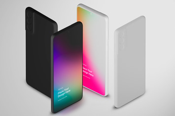 Samsung Galaxy S21 isometric Clay Mockup