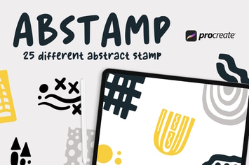 Abstamp - 25 Abstract Stamp Brush