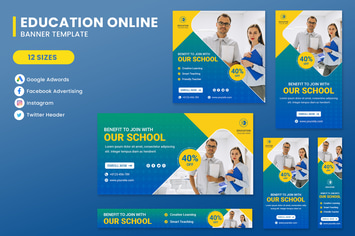 Education School Banner Set Template