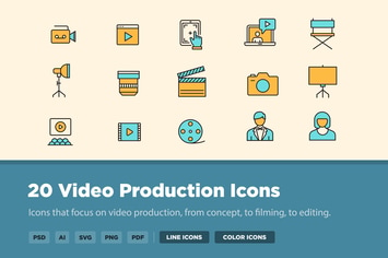 25 Video Production Icons