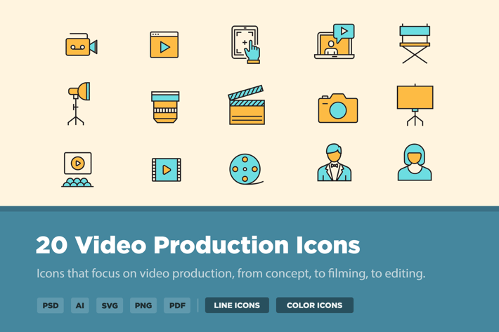 25 Video Production Icons