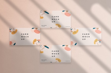 Modern Business Card Mockup with Shadow Overlay