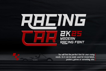 Racing Car - Modern Racing Font