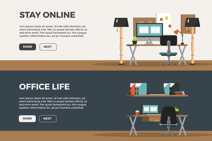 Creative Work Space Banner Set