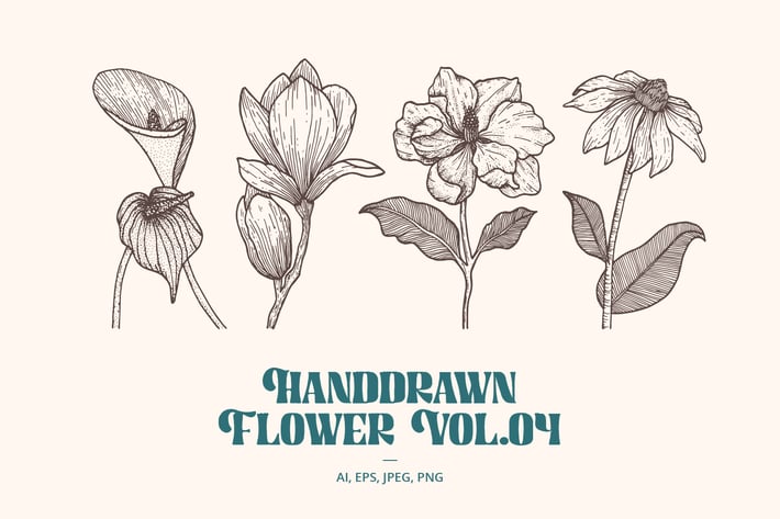 Handdrawn Flower Vol.4