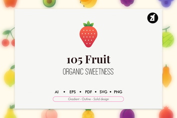 105 fruit elements icon pack