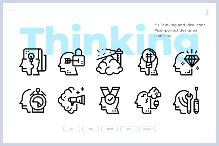 30 Thinking and Idea Icons