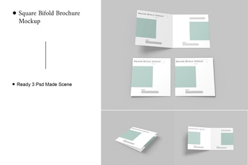 Square Bifold Brochure Mockup V.2