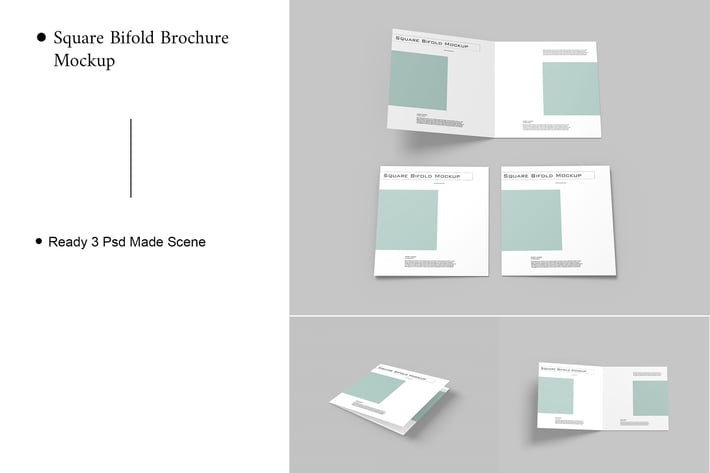 Square Bifold Brochure Mockup V.2