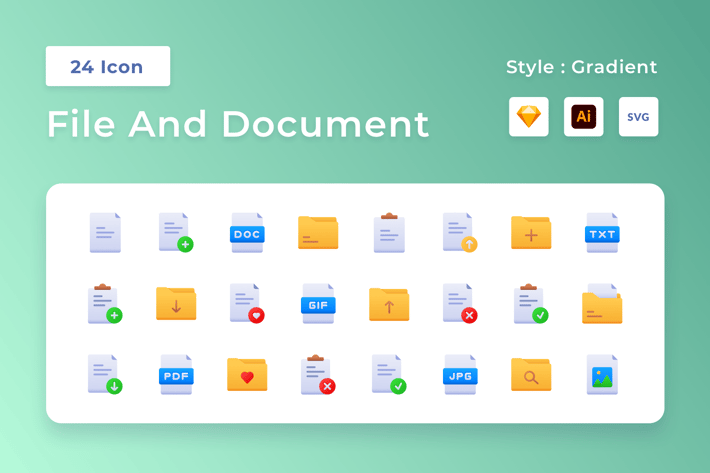 File And Document Gradient Icon