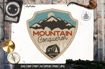 Mountain Travel Logo / Vintage Camp Badge Patch