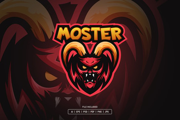 Scary Monster esport logo template