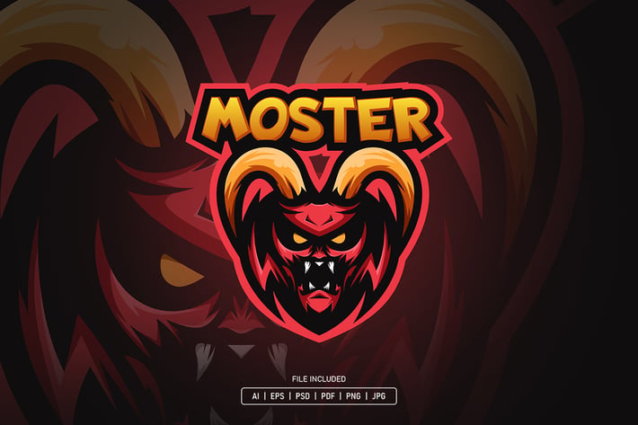 Scary Monster esport logo template