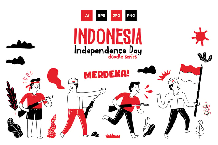 Indonesia independence doodle series 1