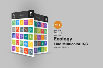 50 Ecology Line Multicolor Icons