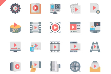 Simple Set Video Content Flat Icons