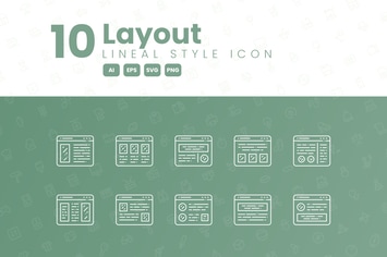10 Layout Detailed Icon Collection