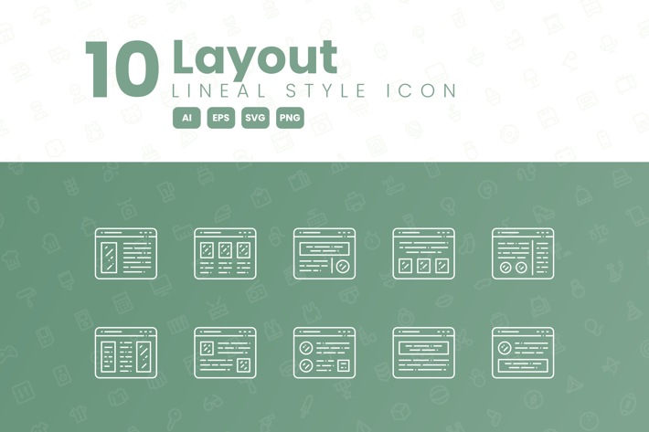 10 Layout Detailed Icon Collection