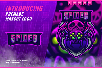 Dark Spider - Mascot Esport Logo Template