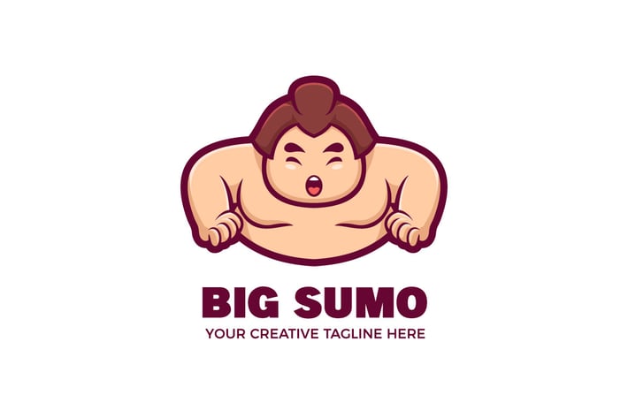 Big Sumo Cartoon Mascot Logo Template
