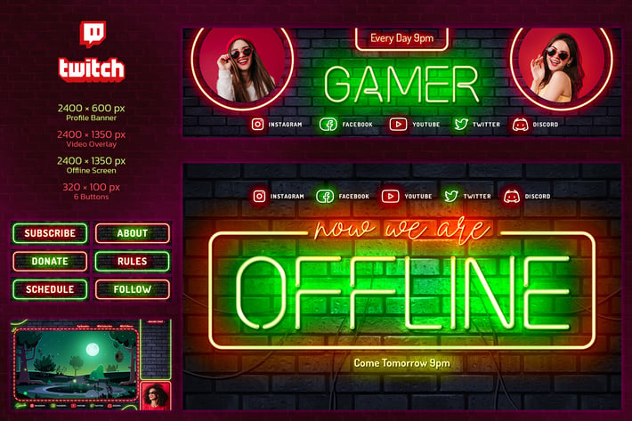 Twitch Neon Gamer