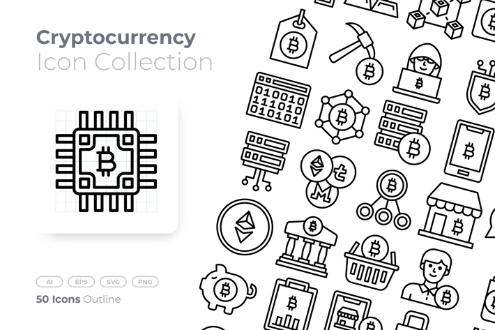Cryptocurrency Outline Icon