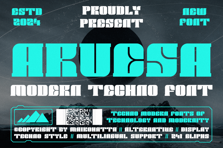 Aruesa - Modern Techno Font