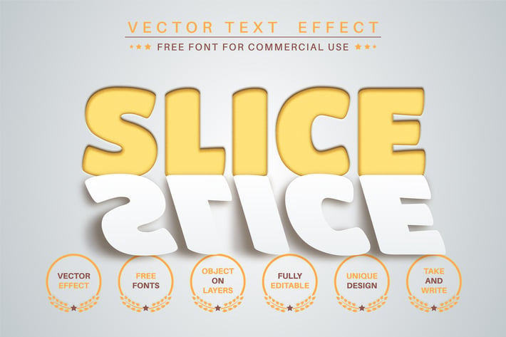 Slice paper - editable text effect, font style