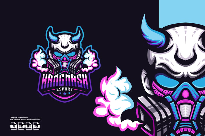 Skull Mask Esport Logo Template
