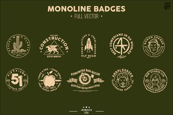 Monoline Vintage Badges
