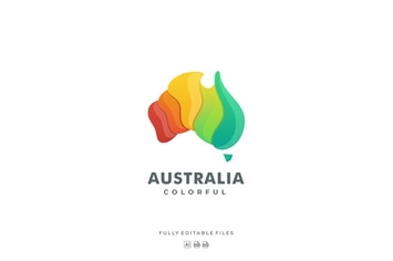 Australian Continent Gradient Colorful Logo
