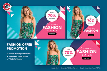 Fashion Offer Promo Social Media Banner Set