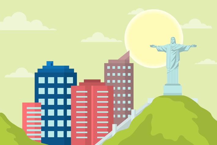 Rio De Janeiro - Landscape & Building Illustration
