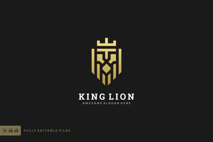Abstract Lion King Logo Template