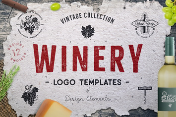 Winery Logo Designs & Wine Elements / Retro Badges