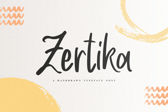 Zertika - A Handdrawn Typeface Font