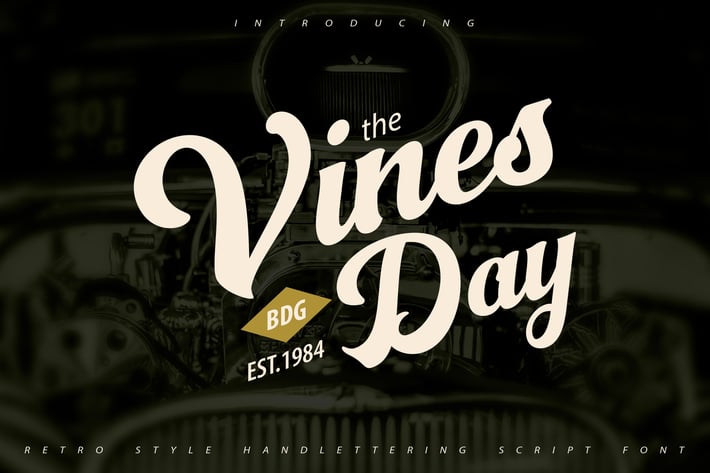 Vinesday | Retro Style Handlettering Script Font